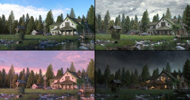 Exterior Scene Development – Maya, Arnold, Mari and Nuke Techniques by Adrien Vallecilla