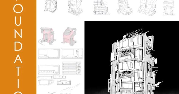 Foundation Patreon – Environment Sketching with 3D Primitives – SciFi by Dave Sarabia