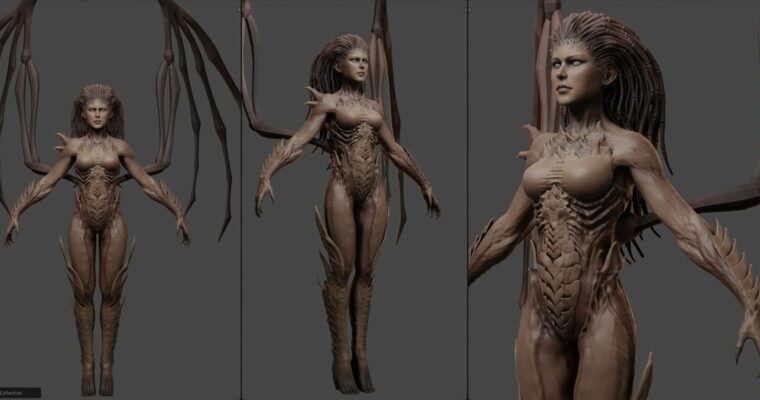 StarCraft Character modeling – Blender 3.3 full process videos + blend files by Flycat