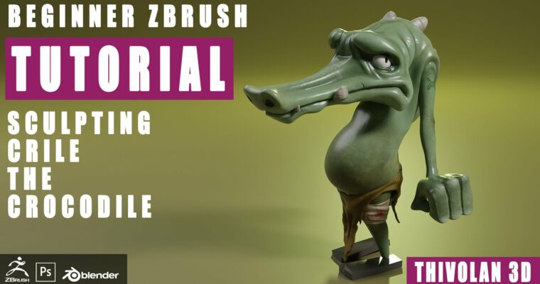 ZBrush Beginner’s Course – Sculpting Crile the Crocodile with Thivolan Moodley
