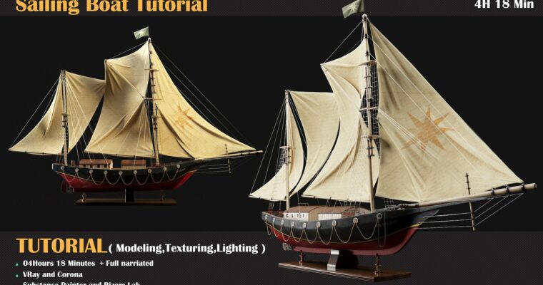 Sailing Boat Tutorial (Modeling, Texturing, Lighting) by Milad Kambari