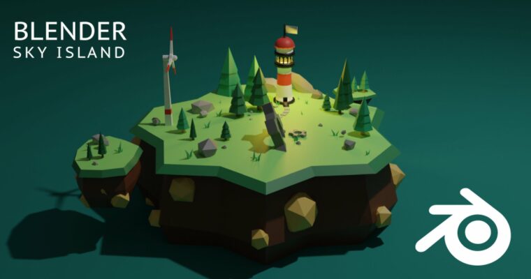 Create A Sky Island In Blender 2.8