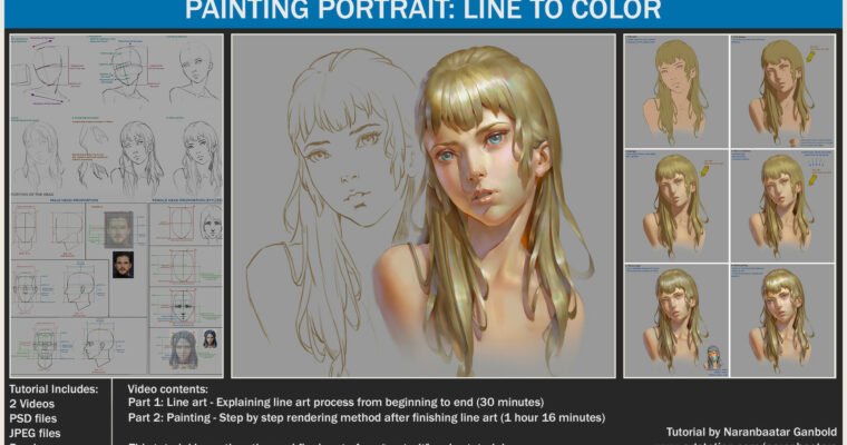 Painting portrait – Line to Color by Naranbaatar Ganbold