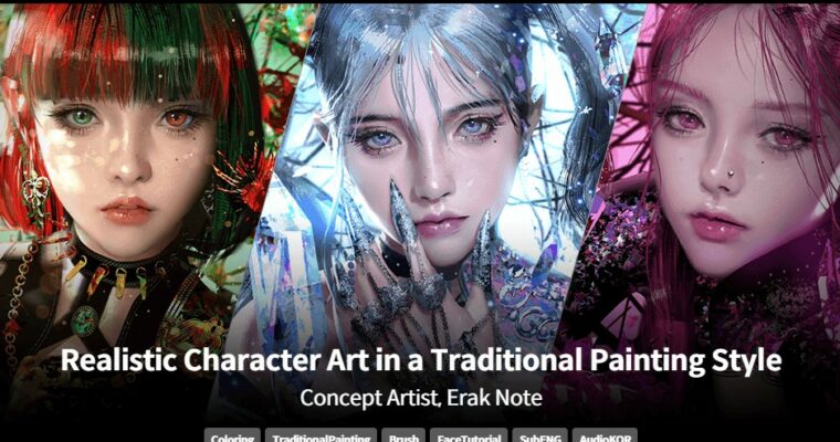 Realistic Character Art in a Traditional Painting Style by Erak Note (Korean, Eng sub)