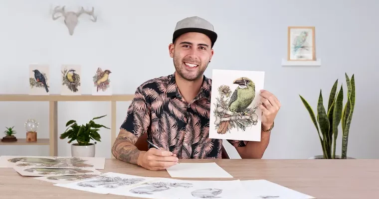 Naturalist Illustration with Ballpoint Pen by Ricardo Macia Lalinde (Ilustración naturalista con bolígrafo – Spanish, Multisub)