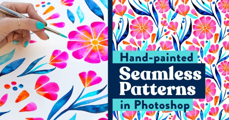 Watercolor a Seamless Pattern – Surface Design in Adobe Photoshop for Print-On-Demand