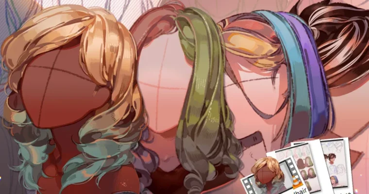 Drawing and Painting Colored Hair by Kawacy