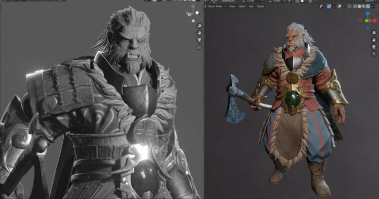 Blender – Warrior Character modeling by Flycat
