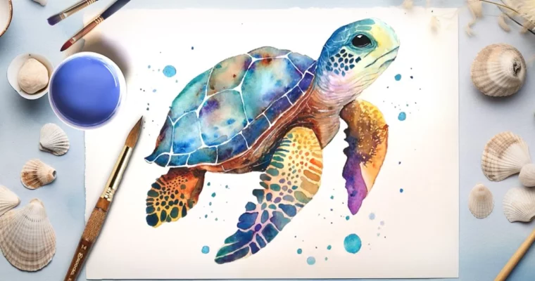 Dive into Watercolor – Paint Expressive Turtles with Harmonious Colors