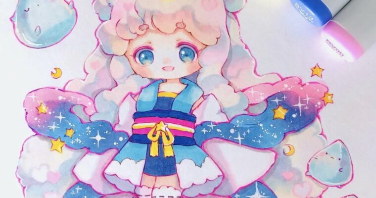 Draw Cute and Dreamy Anime Characters with Markers by Anzy