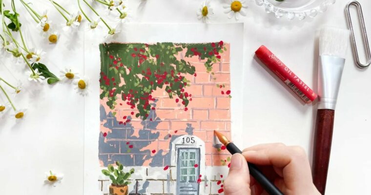 Draw the temperature of that time, atmospheric oil pastel drawing by Easy Drawing (Korean, Eng sub)