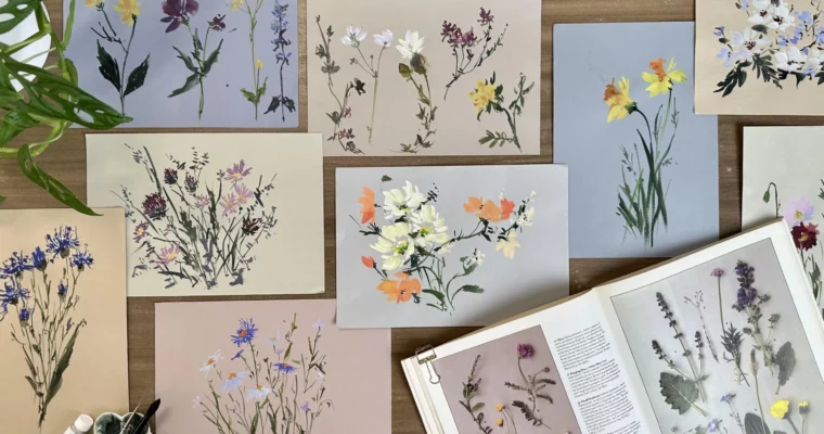 Watercolor and Toned Paper – Paint Wildflowers with Loose Flowing Brushstrokes
