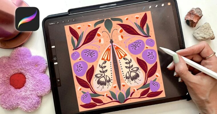 Folk Art Moths in Procreate – Focus on Symmetry – Beginner-Friendly Class