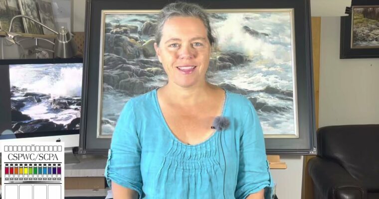 Painting Rocks and Spray in Watercolor by Poppy Balser