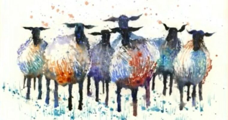 Beginners Exercise for Exploring Watercolor – Paint Simple Sheep Step-by-Step, Learning Basic Skills by Will Elliston