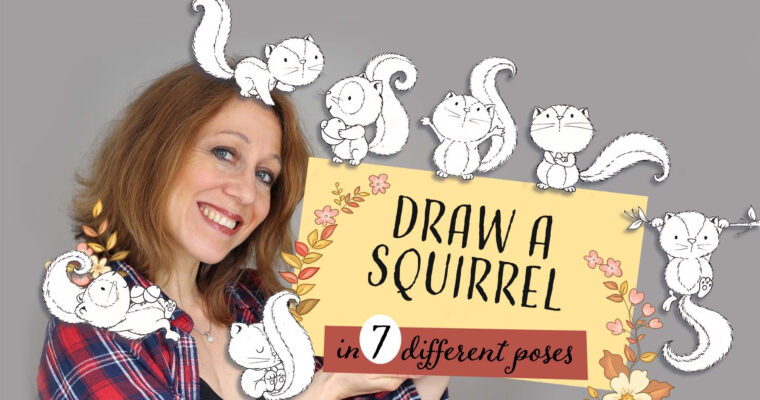 Drawing 7 Cute Squirrel Poses