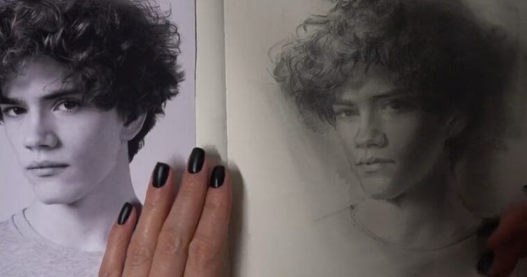 Pencil Portrait by Polina Ishkhanova (Портрет карандашом – Russian, Eng sub)