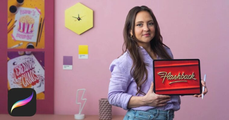 Designing 3D Chrome Letters in Procreate by Aurelie Maron