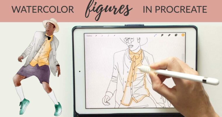 How to Create Watercolor Figures on Your iPad in Procreate + FREE Digital Watercolor Brushes by Liz Kohler Brown