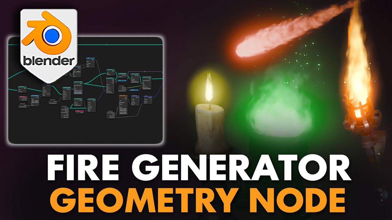 Blender Geometry Node Fire Animation by 3D Tudor