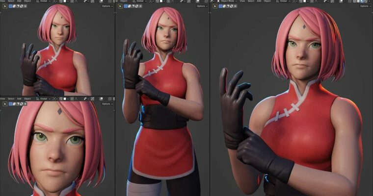Sakura Haruno – Character Creation in Blender by YanSculpts