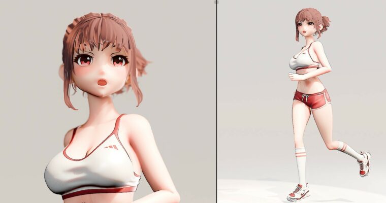 Anime Run – Blender modelling full process videos and Project files by Flycat