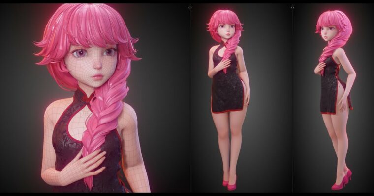 Blender Character modeling – Black & Pink (videos and project files) by Flycat