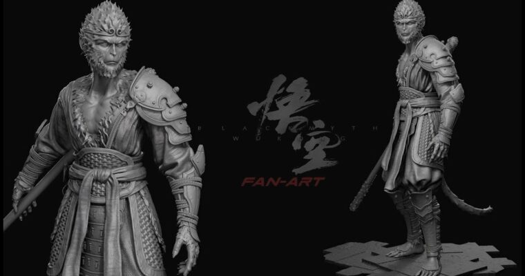 Blender sculpting – Black Myth Wukong fan-art by Flycat