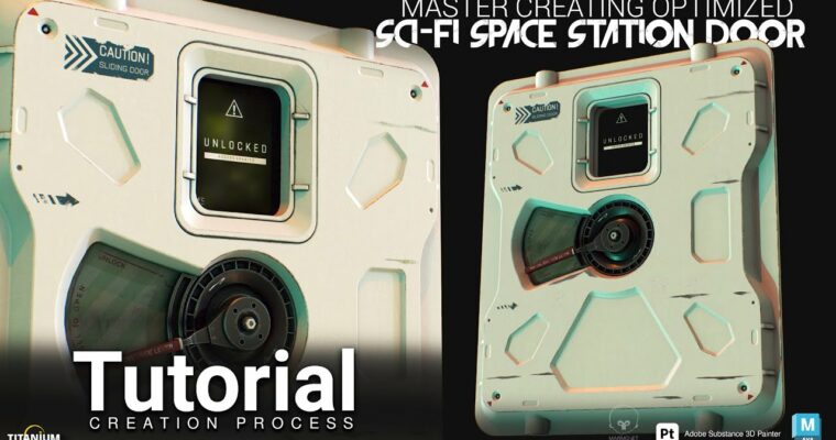 Master Creating Optimized Sci-Fi Space Station Door In MAYA 2024 and Substance 3D Painter by Titanium Studio