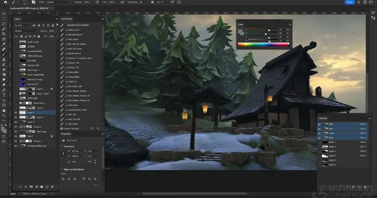 Custom 3D Kits for Environment Concept Art by Jose Vega