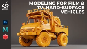 A detailed 3D model of a futuristic vehicle, showcasing intricate hard-surface details.