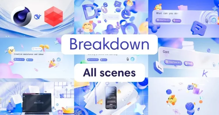 Full breakdown of the 3d motion video DeepSeek in Cinema 4D Redshift by Daniel Koltsiuk