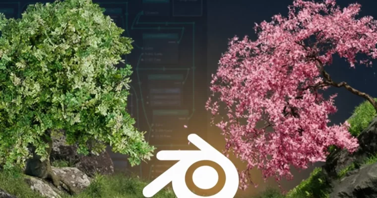 3D Trees with Blender Geometry Nodes by 3D Tudor (Vladan Trhlík)