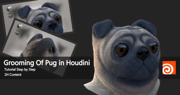 Grooming Of Pug In Houdini by Gerard Pasqual Gill