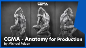 A detailed 3D sculpt of a human torso showing underlying muscle structure and bone landmarks.