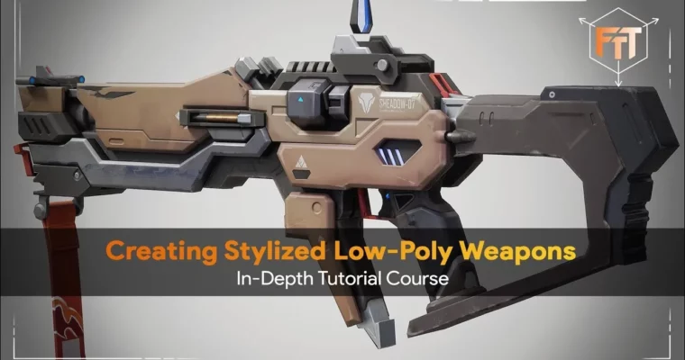 Creating Low-Poly Stylized 3D Weapons – In-Depth Tutorial Course by Marcos Emilio Cuesta