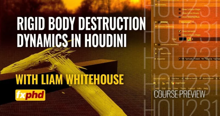 Rigid Body Destruction Dynamics in Houdini by Liam Whitehouse