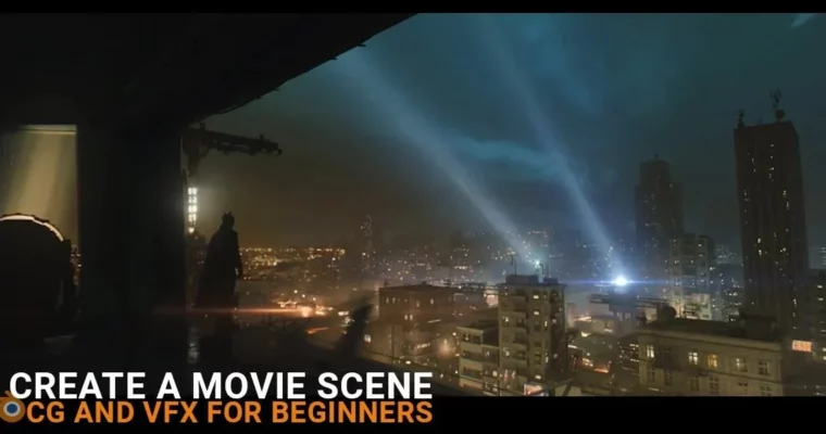 Complete workflow for CG and VFX inside Blender Batman scene by Sime Bugarija