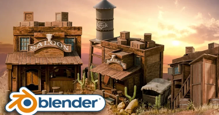 Master Blender 3D with Wild West Environments by 3D Tudor, Luke PolyGoods 3D