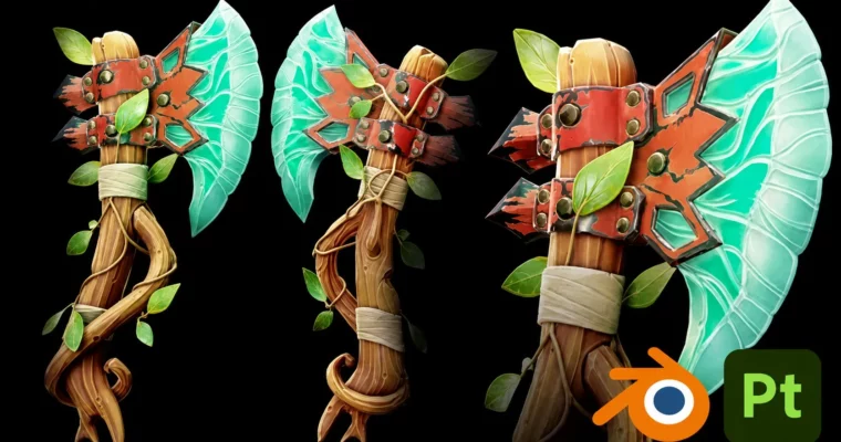 Stylized Game Asset Course. Blender & Substance Painter 2026 by Agustín Hönnun