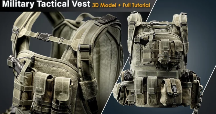 Military Tactical Vest – Full Tutorial + 3D Model by Ahmad Oloumi