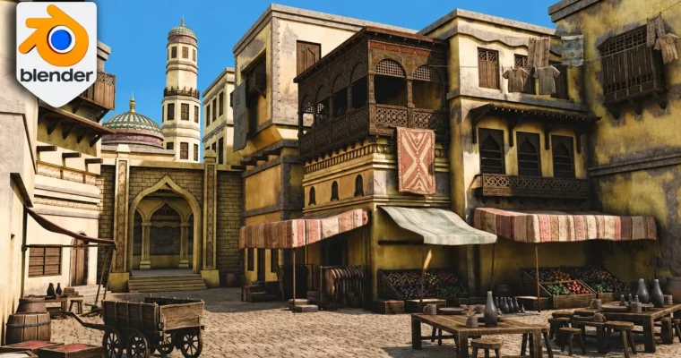 Blender Stylized Arabian Market Environment – Build 3D Scene by 3D Tudor & Marcus Rosefield Blender Stylized Arabian Market Environment – Build 3D Scene by 3D Tudor & Marcus Rosefield