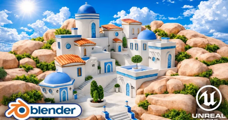 Blender to Unreal Engine 5 Stylized Greek Environment by 3D Tudor