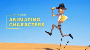 3D character in a strong posing stance with weight shifted, showing balance and anticipation before a walk cycle.