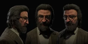 3D game character with realistic styled hair created using XGen and Fibermesh in Maya.