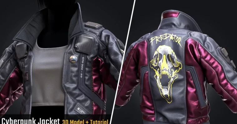 Cyberpunk Jacket – Tutorial (Full Pipeline) + 3D Model by Vadim Meshcherekov