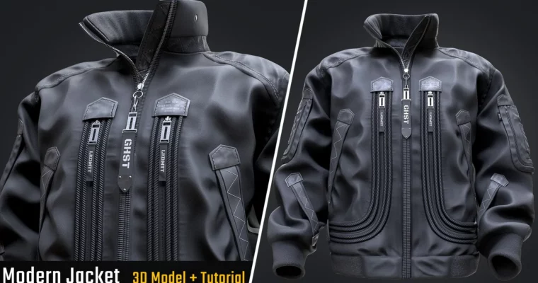 Modern Jacket – Tutorial (Full Pipeline) + 3D Model by Vadim Meshcherekov Modern Jacket – Tutorial (Full Pipeline) + 3D Model by Vadim Meshcherekov