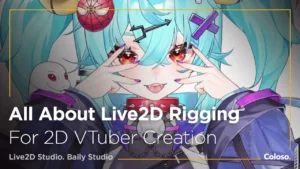 2D anime VTuber girl model with rigging meshes and art layers