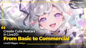 Cute anime VTuber girl with twin-tails rigged in Live2D editor interface
