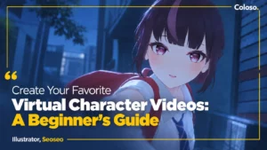 3D anime virtual idol girl on concert stage with cinematic lighting